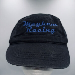 Mayhem Racing Strapback Cadet Hat Black Cap Head Shots by KC Caps 01 Auto